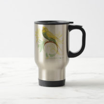 Grön parakiter för pastell kaffe kopp