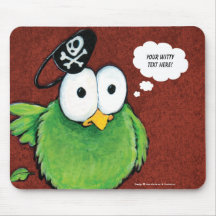 Grön piratfågeltanke bubblar Mousepad Musmatta