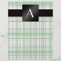 Grön pläd för Monogram Flyg Blad