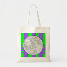 grön purpurfärgad fotoram tote bag