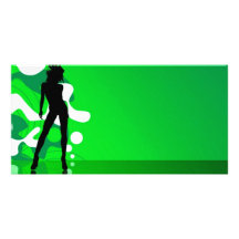 Grön silhouette fotokort mall