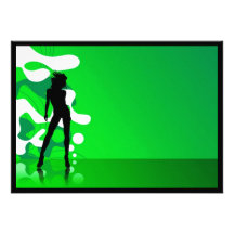 Grön silhouette personliga inbjudan