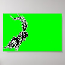 grön stam- varg posters