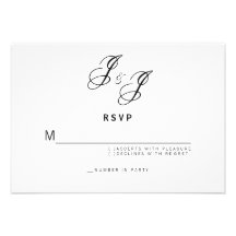 Grön typografisk MonogramCursiveOSA kort Anpassade Inbjudningskort