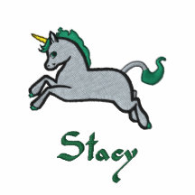Grön Unicorn broderad skjorta