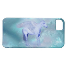 Grön Unicorn med vingarfantasi iPhone 5 Fodraler