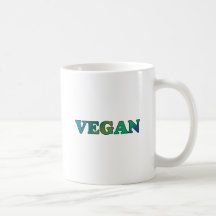 Grön vegan för blått kaffe muggar