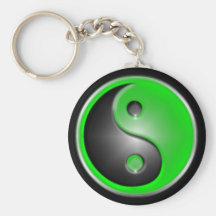grön yin och yang nyckelring