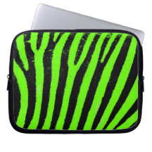 grön zebra ränderNeoprenelaptop sleeve Laptop Datorfodral