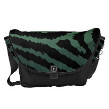 Grön zebra tryckmessenger bag för snyggt