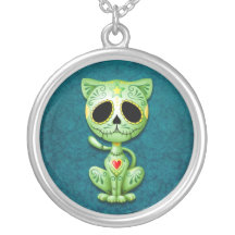 Grön Zombiesockerkattunge Personliga Halsband