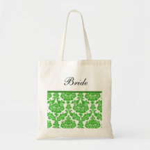 gröna damastast bröllopgåvor tote bags