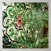Gröna grafitti print