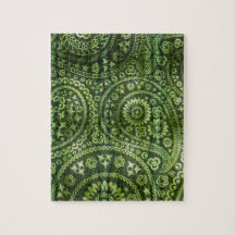Gröna Paisley Jigsaw Puzzles