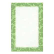 Gröna Paisley. Unika Brevpapper
