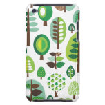 Gröna retro träd och växtipod fodral iPod touch case