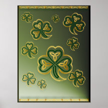 Gröna Shamrocksaffischer för guld n