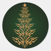 Gröna stilfulla julgranklistermärkear