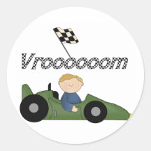 Gröna Tshirts och gåvor för tävlingbil Vroom Klistermärken