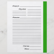 Grönt 2 sid receptsidor flygblad