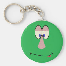 Grönt ansikte Keychain Nyckel Ringar