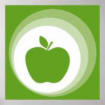 grönt äpple print