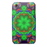Grönt blommar fodral för FractalfantasiiPhonen 3G/ iPhone 3 Cases