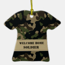 Grönt/brun militär kamouflage - välkomnandehem! julgransdekorationer