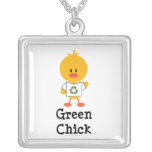 Grönt chickhalsband