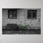 grönt cykelfototryck affisch
