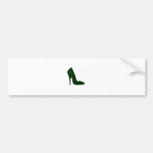 Grönt D för stiletthälrätsida MUSEET Zazzle Bildekaler