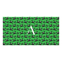 Grönt döskallarmönster för Monogram Fotokort