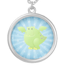 Grönt drakemonster halsband
