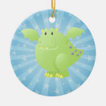 Grönt drakemonster julgranskulor