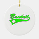 Grönt för baseballlogotyplimefrukt juldekoration