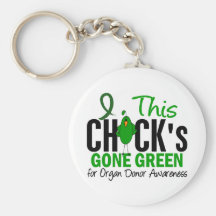 Grönt för ORGANDONATIONchick väck Nyckel Ring
