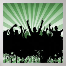 Grönt för Silhouette för folkmassa för POSTER-/PRI