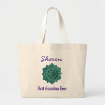 Grönt för vintage för bäst för mormor anpassningsb tote bag