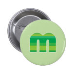 Grönt görad randig Monogram - brev M Knapp