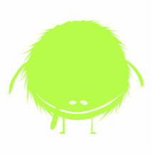 grönt luddigt duzzlemonster cut out