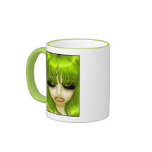 Grönt med avund kaffe kopp
