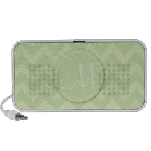 Grönt Monogrammed sicksackmönster Notebook Högtalare