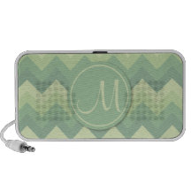 Grönt Monogrammed sicksackmönster Högtalare