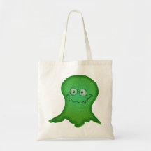 Grönt monster tote bag