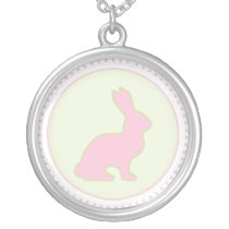 Grönt och rosa kaninhalsband halsband