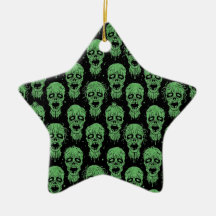 Grönt och svart Zombieapokalypsmönster Juldekoration