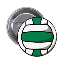 grönt- och vitvolleyboll knapp med nål