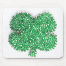 Grönt pryder med pärlor shamrocken mus matta