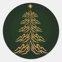 Grönt sätta en klocka på julgranklistermärkear