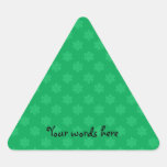 Grönt snöflingormönster triangle stickers